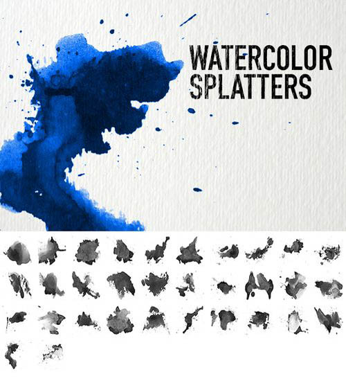 30 Sets of Watercolor Free Brushes for Photoshop - Designmodo