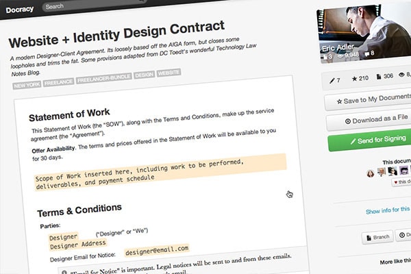 Essential Contract Templates for the Freelance Designer   Designmodo  freelance contract template