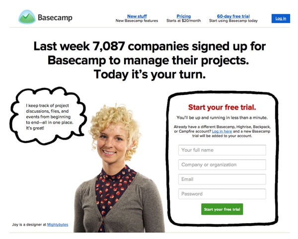 Basecamp Sign Up