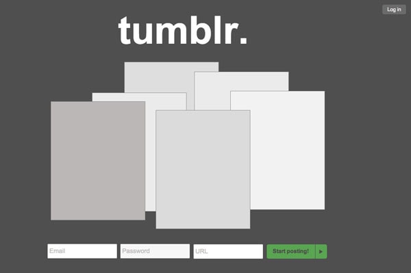 Tumblr Sign Up Form Wireframe Template
