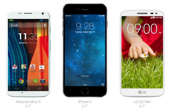 iPhone 6 vs moto x vs lg g2 mini