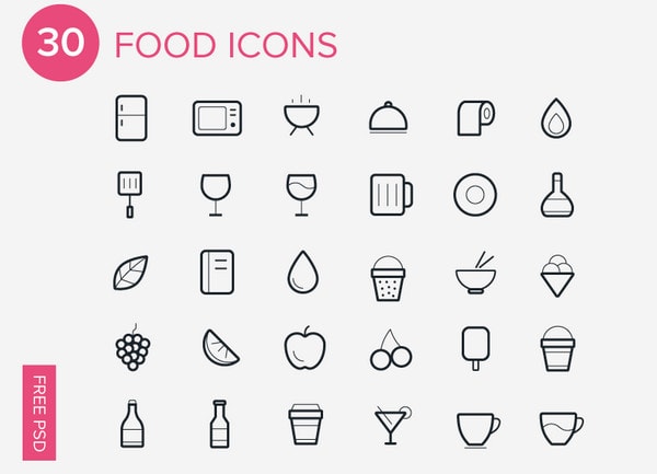 30 Foods Icons-Free Icon Set