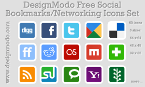 Free Social Bookmarks/Networking Icons Set - Designmodo
