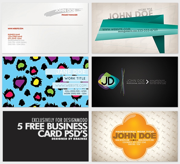 5 Business Card PSD's