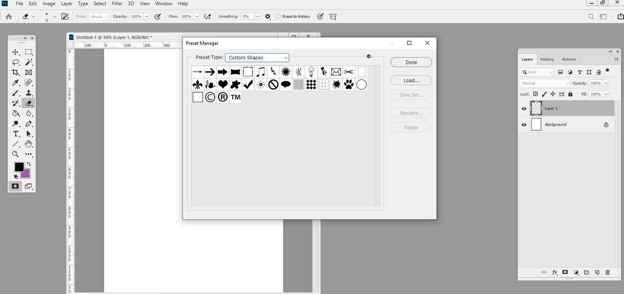 adobe photoshop cs3 shapes