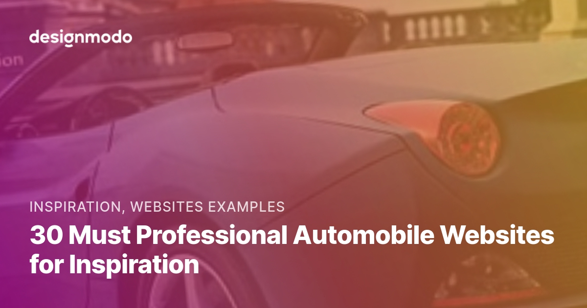 30 Must Professional Automobile Websites for Inspiration Designmodo