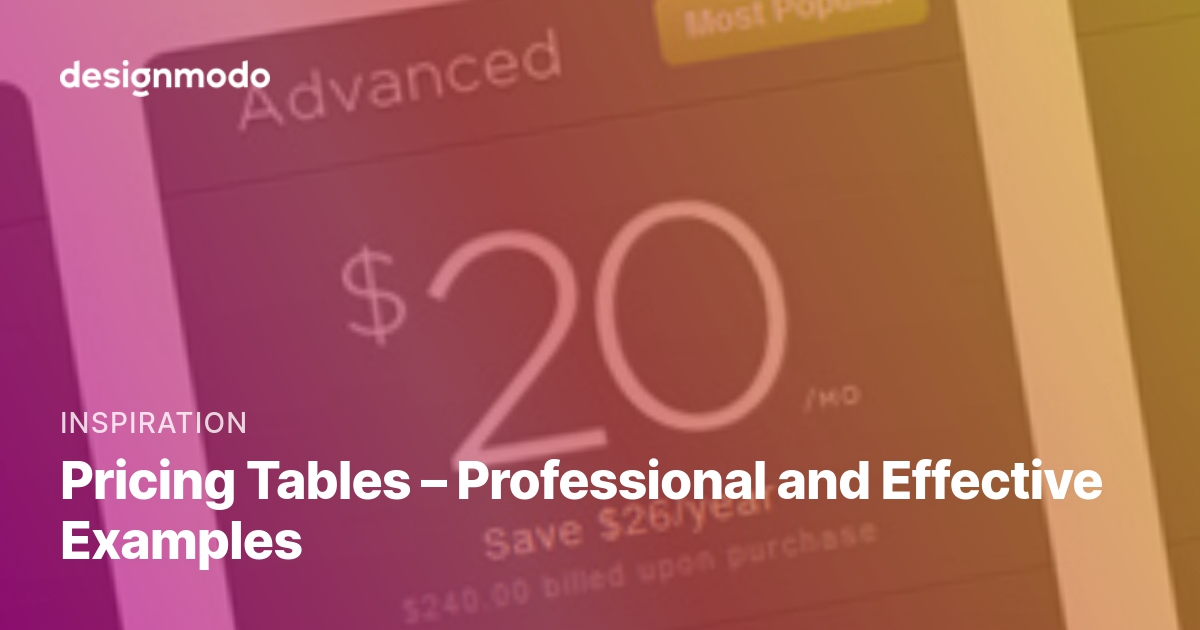 Pricing Tables Professional and Effective Examples Designmodo