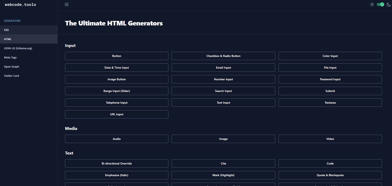 The Ultimate HTML Generators