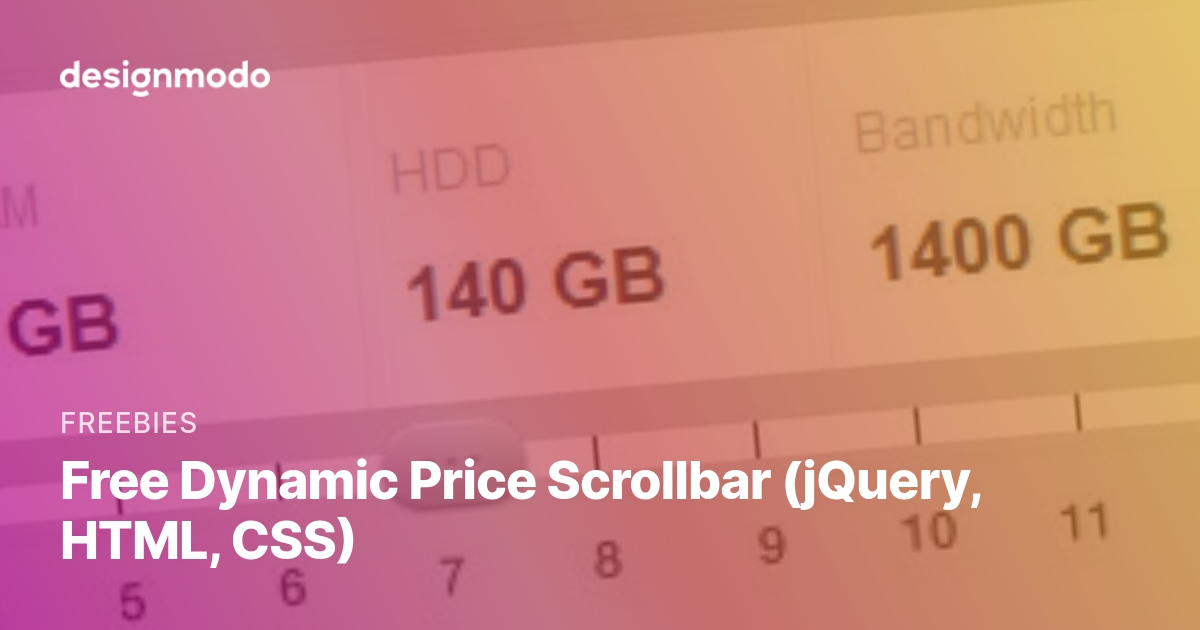 Free Dynamic Price Scrollbar (jQuery, HTML, CSS) Designmodo
