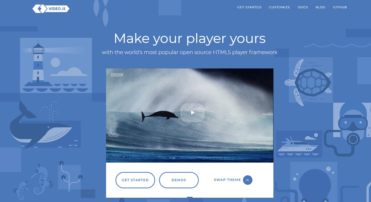 Video Video Player Web Website Blue and Red Download and Buy Now