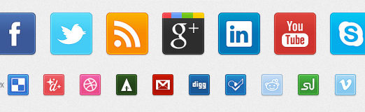 New Sets of Free Social Media & Bookmarking Icons