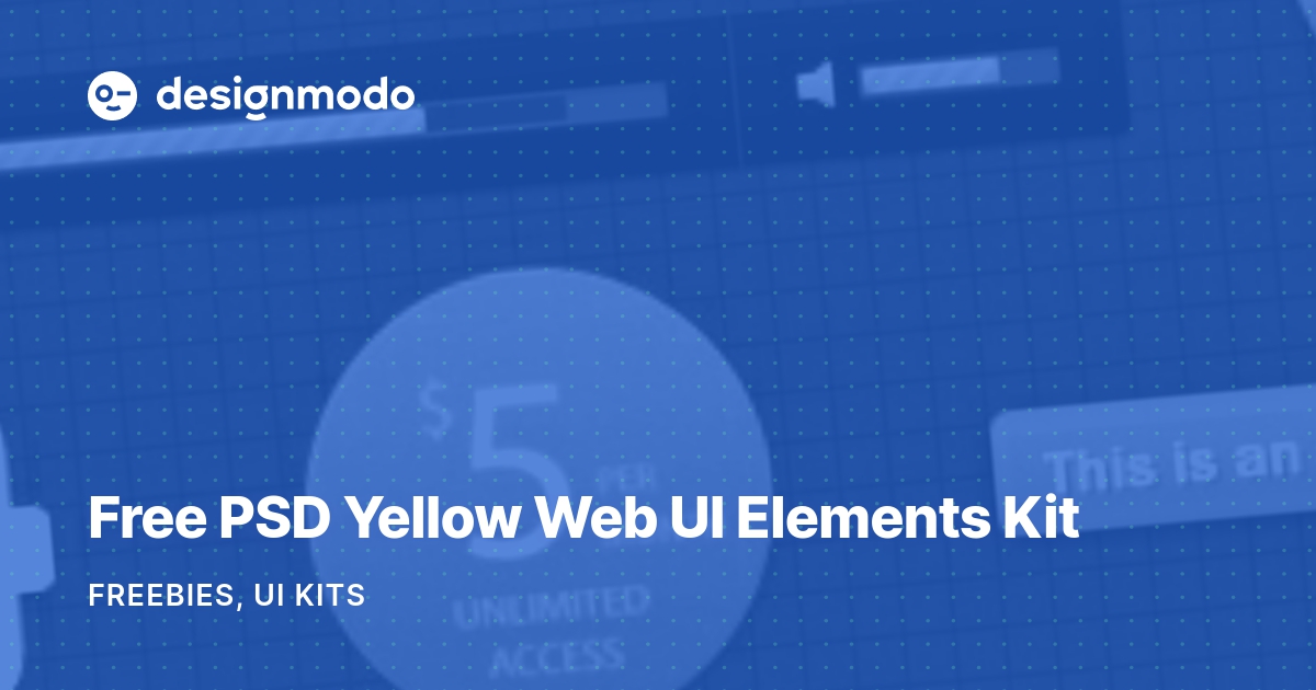 Download Free Psd Yellow Web Ui Elements Kit Designmodo