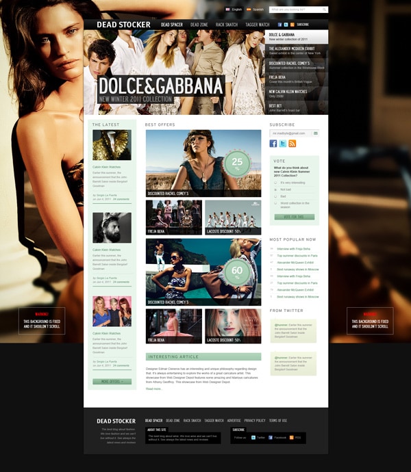 Dead Stocker - Fashion Free PSD Website Template