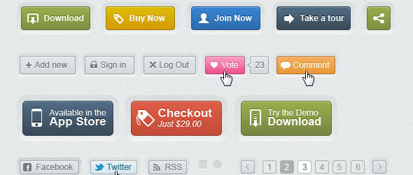 free website buttons psd