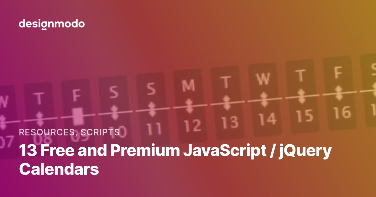 25 Best Javascript Calendars With Source Code - Vrogue