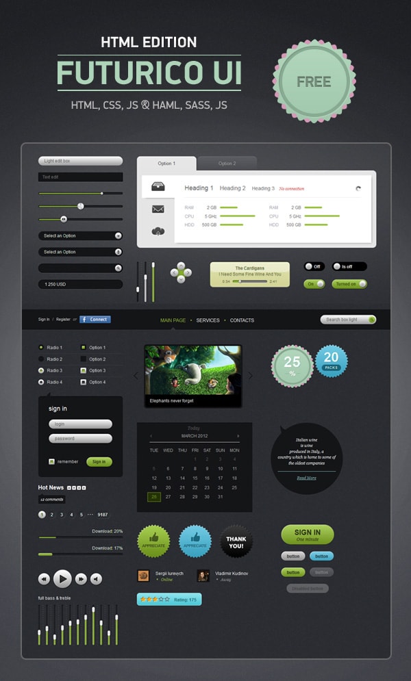 Futurico UI HTML - Free User Interface Elements for Developers