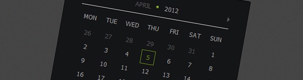 Calendar using jQuery and CSS3