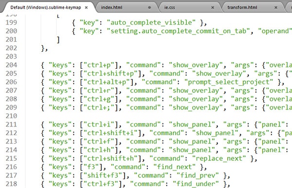 sublime text 3 key bindings xml