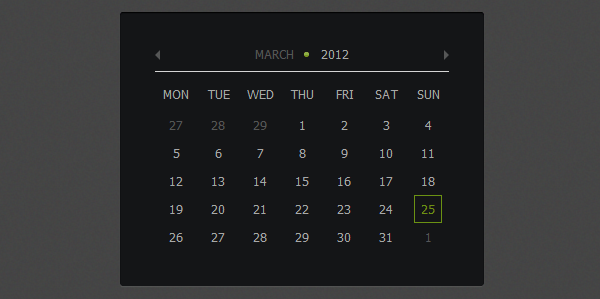 How to create Calendar using jQuery and CSS3 [Tutorial]