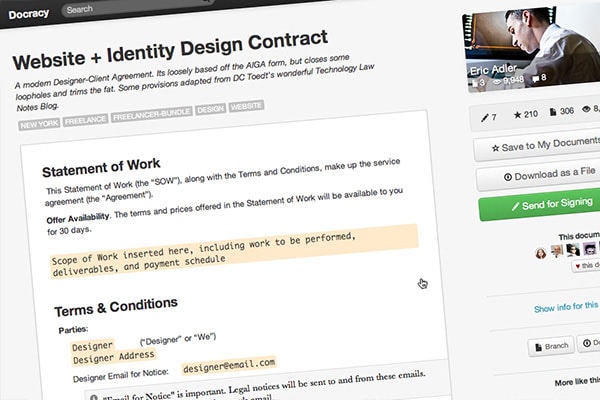 5 Essential Contract Templates For The Freelance Designer Designmodo