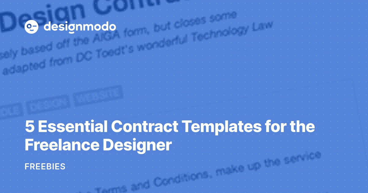 5 Essential Contract Templates for the Freelance Designer - Designmodo