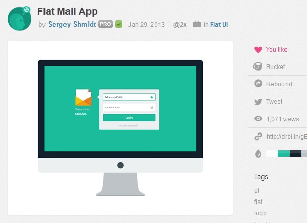 Flat UI Dribbble