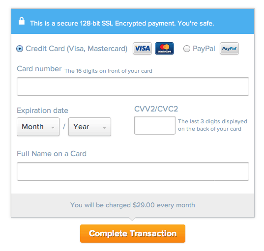 UXPin Credit Card Form UI Design Pattern