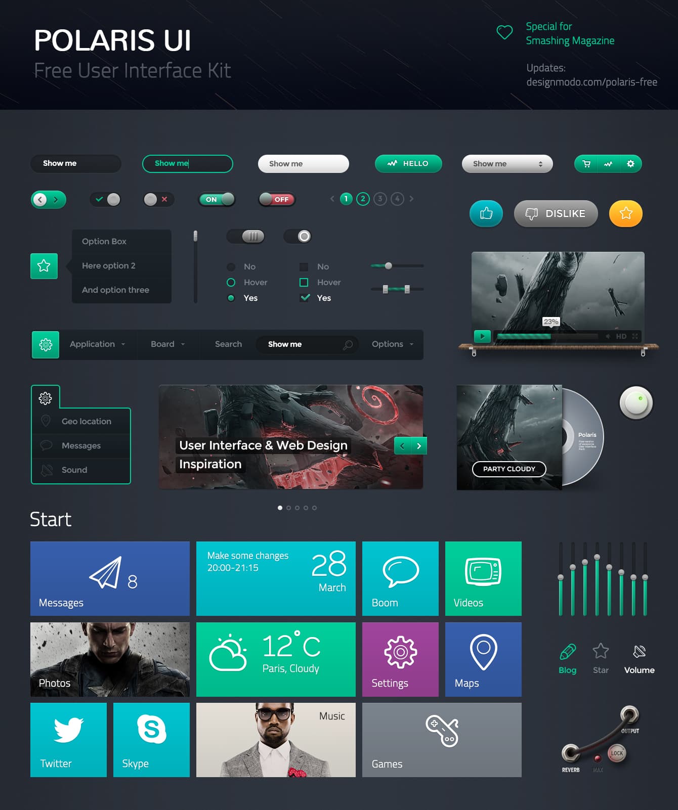 Polaris UI Free - User Interface Pack - Designmodo