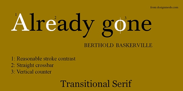 transitional serif typeface