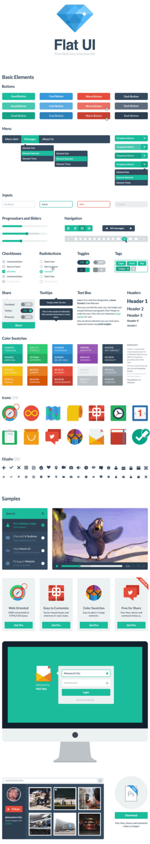 Flat UI Free - Framework and Bootstrap Theme Design