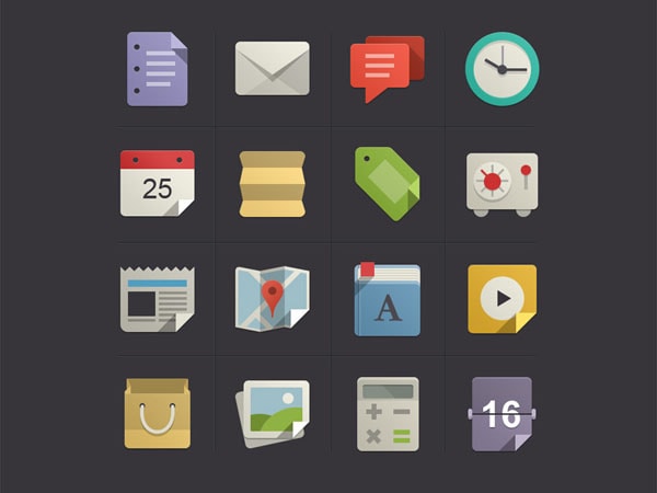 Flat Design Icons Set Vol. 1