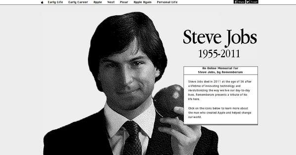 An online memorial for Steve Jobs