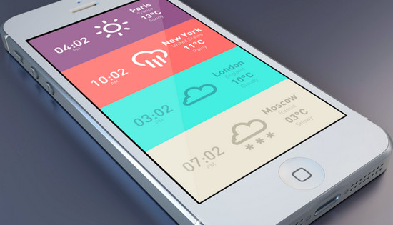 Meteo & Clock iPhone App by Benoit Morin