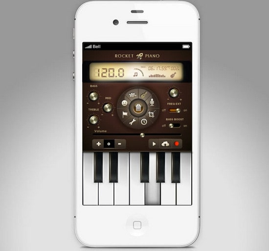 Rocket Piano UI design & concept for app by Isabel Aracama