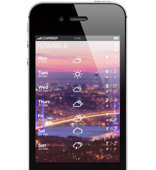 Weather Forecast iPhone App by Nesil AKSOY