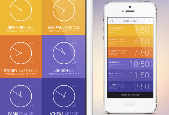 Time Zone App Concept by GraphicBurger