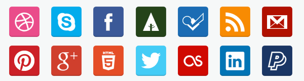 Free Flat Social Media Icons (PNG and PSD)