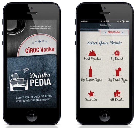 Drinks App UI Design by Yanina Fiorillo