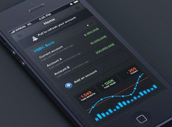 Banking iphone app by Anthony Aubertin