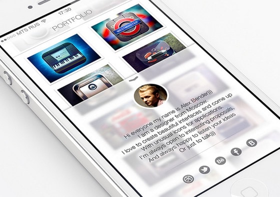 Mobile Portfolio iOS 7 Style by Alex Bender