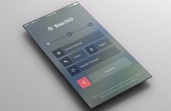 iOS7 Style Sign-Up Page by Kushagra Agarwal