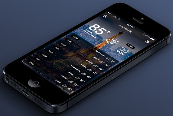 iOS7 Weather App v.2 by Dmitriy Haraberush