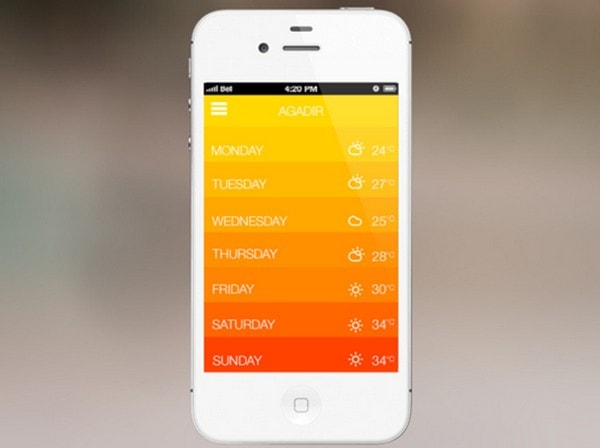 Weather app UI