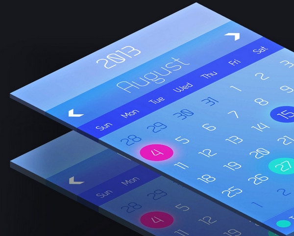 ios7 Concept Calender Design by Mani Baskar