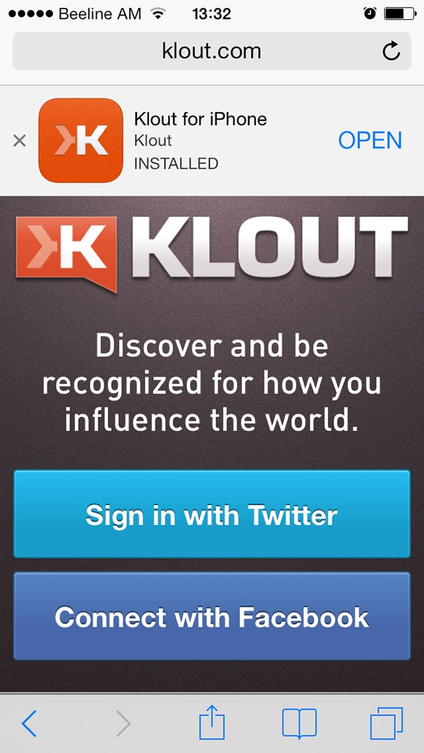 Klout mobile