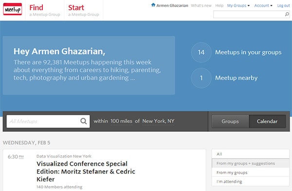 Meetup web