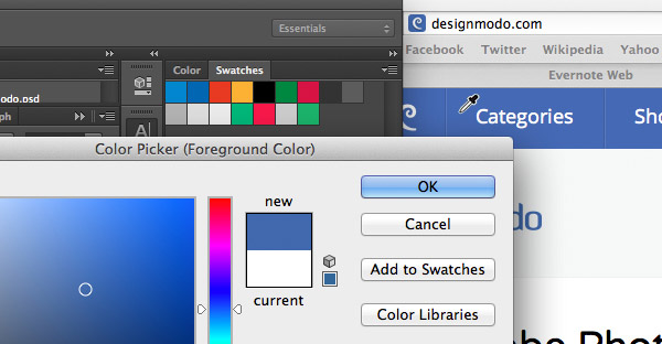 Select Colours outside of Photoshop