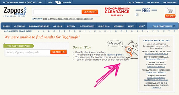zappos search results