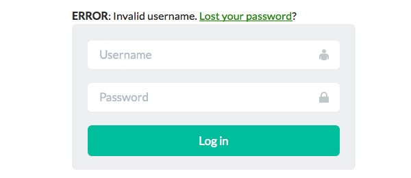 WordPress Login Form Error