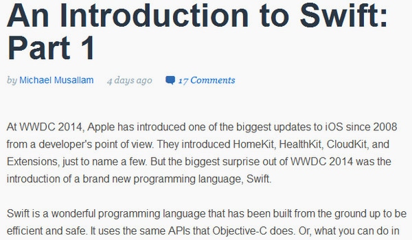 Introduction to Swift